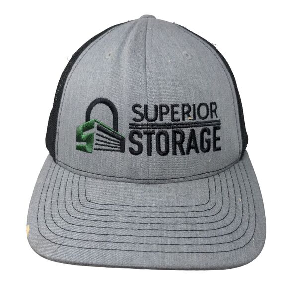 Superior Storage Snapback Mesh Back Trucker Hat Gray One Size Richardson - Picture 1 of 9